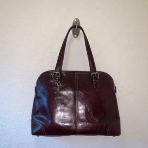 Fossil Vintage Leather Red/Brown Bag